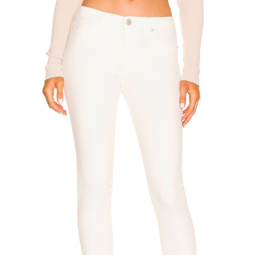 Hudson White Skinny Jeans Mid-Rise Nico